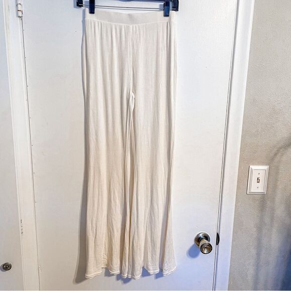 Free People Romy Ribbed Bell Bottom Draped Sweater Set Ivory XS - Picture 12 of 13